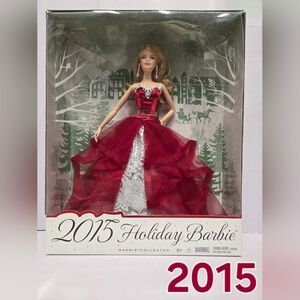 Barbie Red and Silver Holiday Ball Gown Doll by Barbie 2015